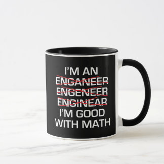 Caneca Eu sou um engenheiro, Im bom com matemática