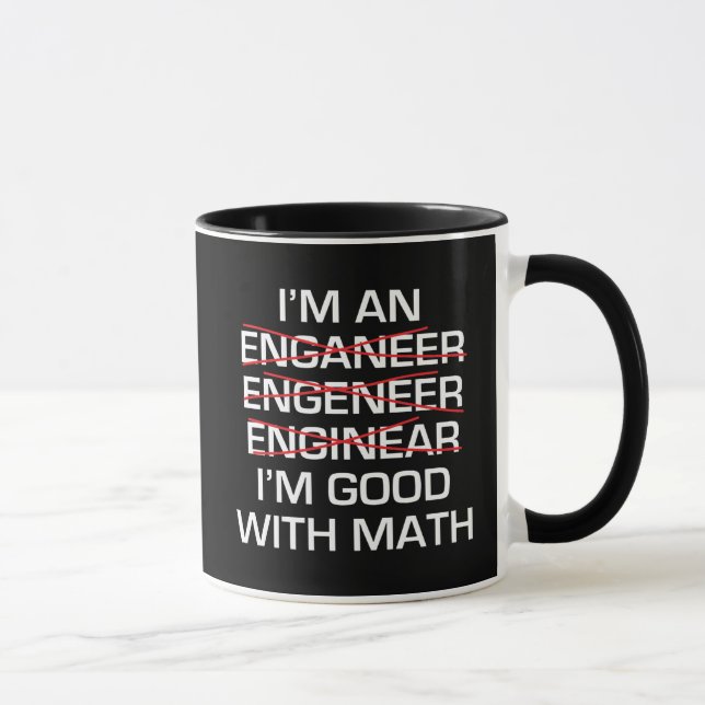 Caneca Eu sou um engenheiro, Im bom com matemática (Direita)