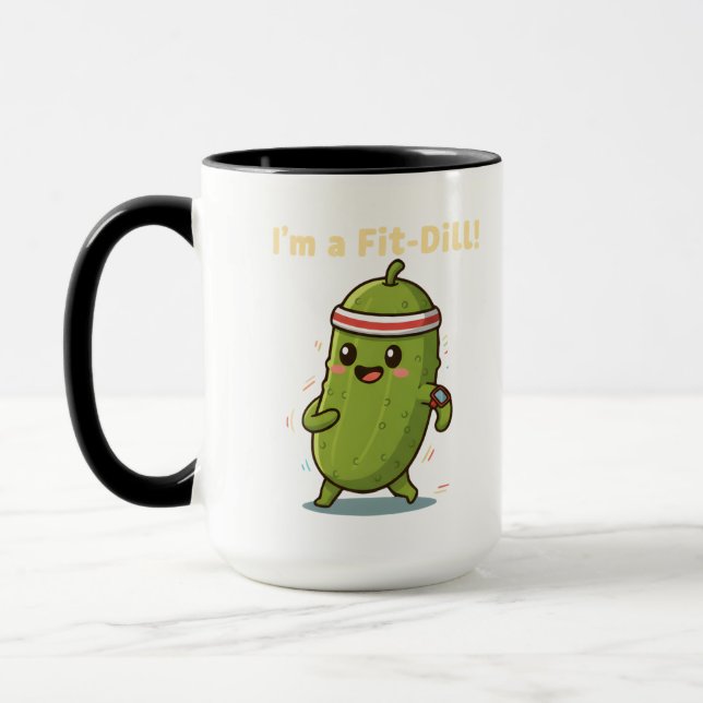 Caneca Eu sou um Fit-Dill! Design de trocadilho engraçado (Esquerda)