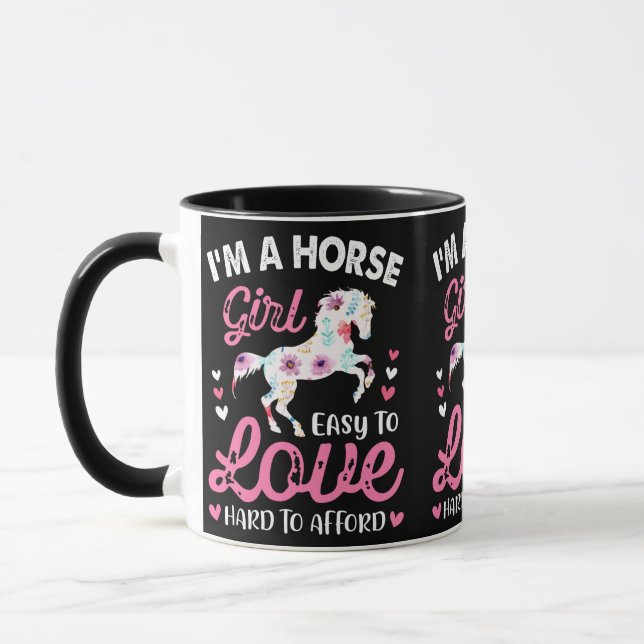 Caneca Eu sou uma garota de cavalos fácil de amar Duro a  (Esquerda)