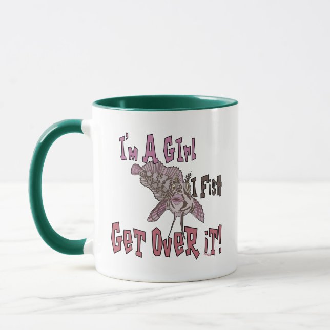 Caneca Eu sou uma garota que eu peixe supera (Esquerda)