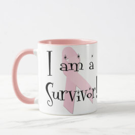 Caneca Eu sou uma Guerreira Sobrevivente ao Câncer de Mam