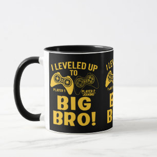 Caneca Eu Subi de Nível Para Irmão Mais Velho
