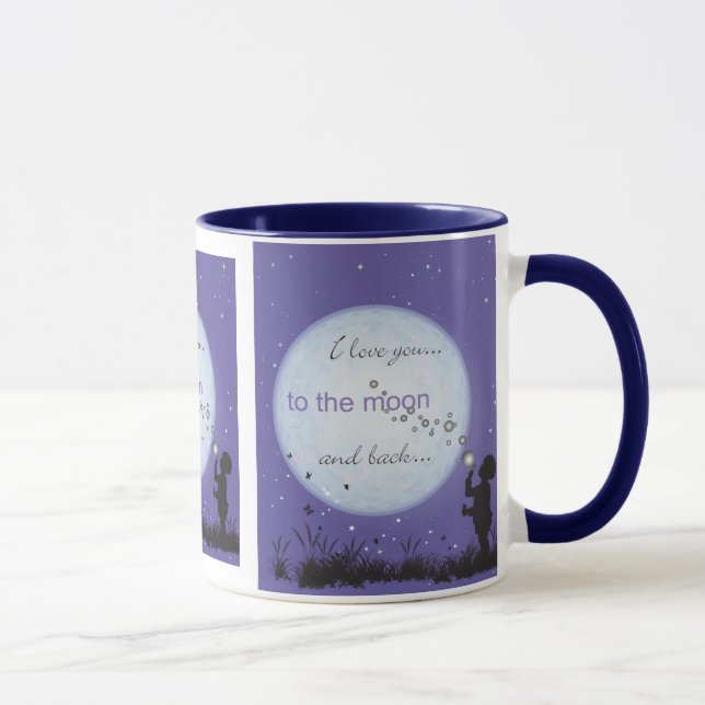 Caneca Eu te amo à bolha de sopro da lua e do Para (Direita)