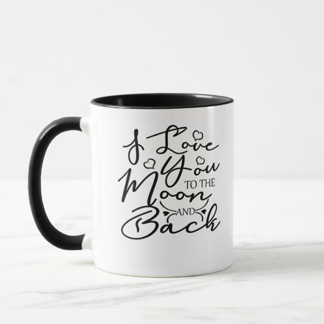 Caneca Eu Te Amo Até a Lua e de Volta Sentimento Mínimo  (Esquerda)