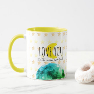 Caneca "Eu Te Amo Até a Lua e de Volta" Terra, Lua, Estre
