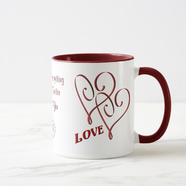 Caneca Eu Te Amo Corações Vermelhos Interligados Coffee M (Direita)