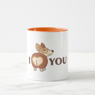 Caneca Eu te amo Corgi Dog Mug