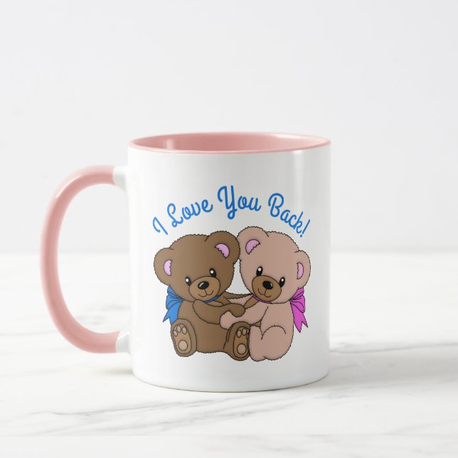 Caneca Eu Te Amo De Volta Ursos De Pelúcia Abraçando (Esquerda)