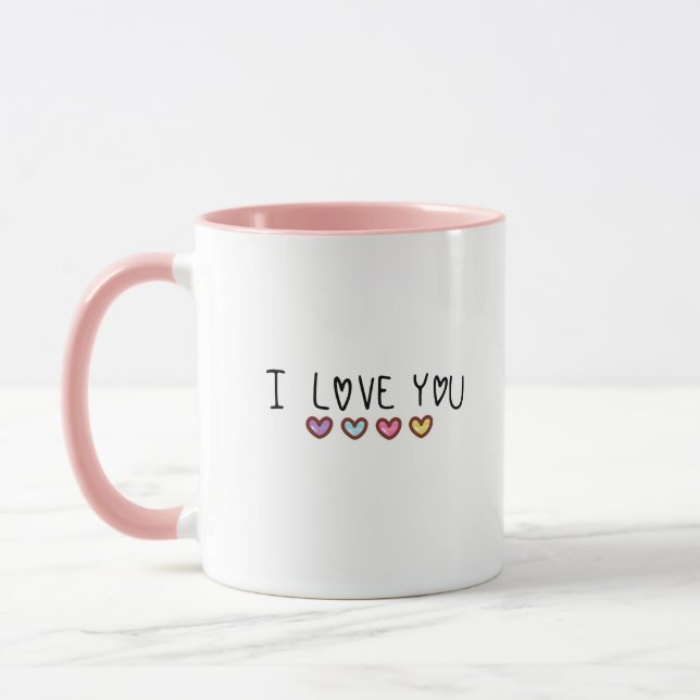 Caneca Eu Te Amo Design de Arte Moderna (Esquerda)