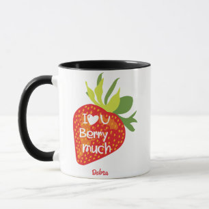 Caneca Eu te amo dia de os namorados Strawberry