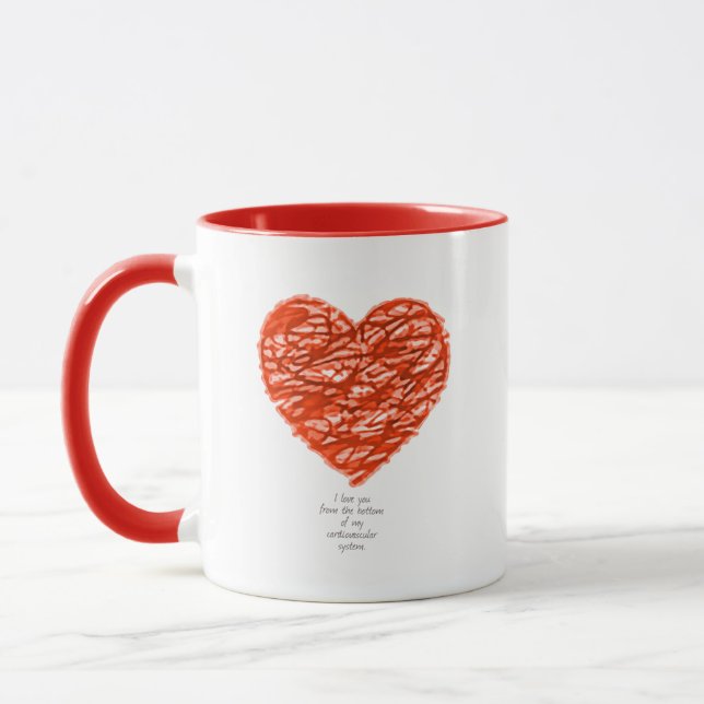 Caneca Eu te amo do meu sistema cardiovascular (Esquerda)
