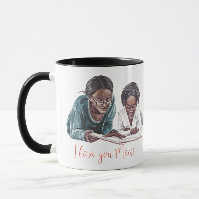 Caneca "Eu te amo mãe!" Mãe e Filho (Esquerda)
