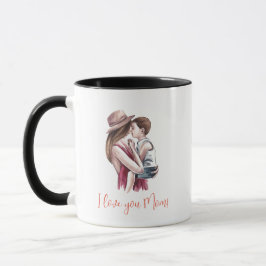 Caneca "Eu te amo mãe!" Mãe e Filho
