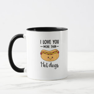Caneca Eu Te Amo Mais Do Que Cachorros-Quentes Piada Dive