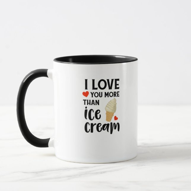 Caneca Eu Te Amo Mais Do Que Sorvete Doce Citação De Amor (Esquerda)