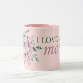 Caneca Eu Te Amo Mamãe Café Floral Cor-De-Rosa