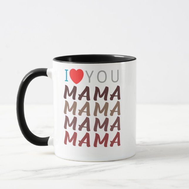 Caneca Eu Te Amo Mamãe | Presente Bonito do Dia da (Esquerda)