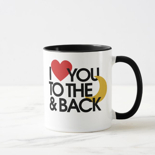 Caneca Eu te amo na lua e de volta (Direita)