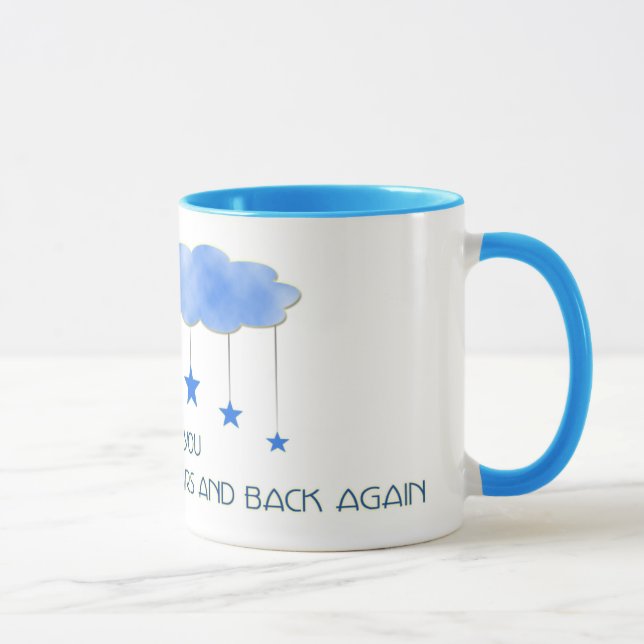 Caneca Eu te amo na lua e nas estrelas... (Direita)