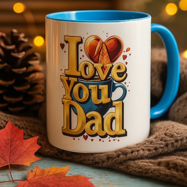 Caneca Eu te amo Pai" Mug-Perfect Gift para Dia de os pai (This "I Love You Dad" mug is a warm and heartfelt gift to show your love for your dad.)