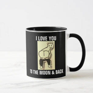 CANECA EU TE AMO PARA A LUA E O CAFÉ DE CARA DE BUMBUM DE
