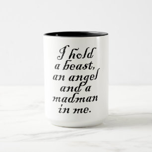 Caneca Eu tenho uma Besta, um Anjo e um Madman