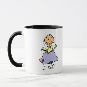 Caneca Eu Tricoto Camisetas de Bonecos Palito e Presentes