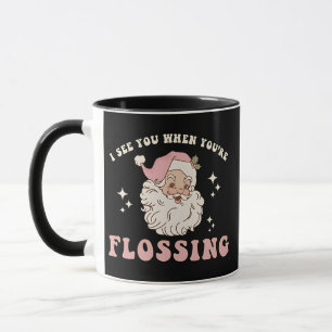 Caneca Eu Vejo Você Quando Você Está Passando Fio Dental 