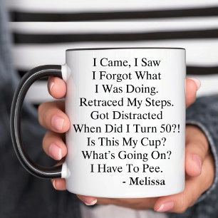 Caneca Eu Vim Eu Vi Eu Esqueci Aniversário de 50 anos Eng