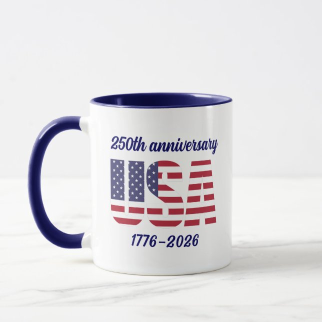 Caneca EUA 250º Aniversário Semiquincentenário 1776–2026 (Esquerda)