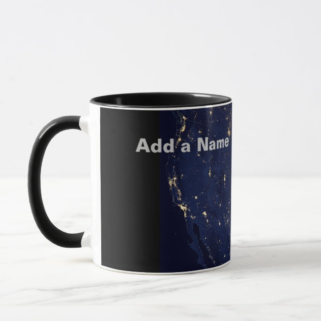 Caneca EUA à noite, Imagem da NASA (Esquerda)