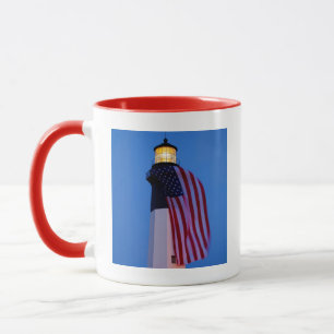 Caneca EUA, Geórgia, Tybee Island, Bandeira Voando 2