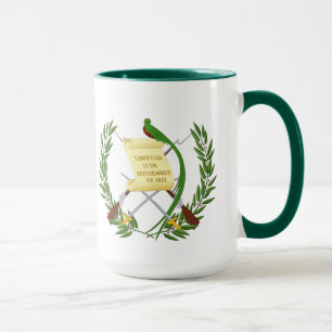 Caneca EUA Guatemala Corações bandeiras Herança Hispânica