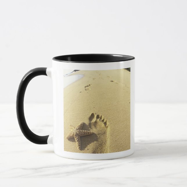 Caneca EUA, Havaí, Maui, Praia de Makena, Pegada e (Esquerda)