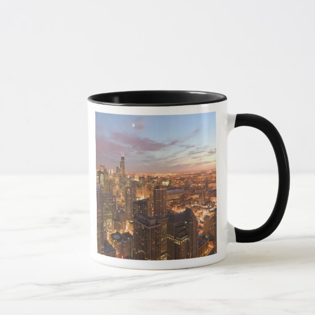 Caneca EUA, Illinois, Chicago: Vista da Noite do Loop (Direita)