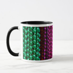 Caneca EUA, Louisiana, Nova Orleans. Contas do Mardi Gras