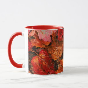 Caneca EUA, Maine. Folhas de bordo de outono