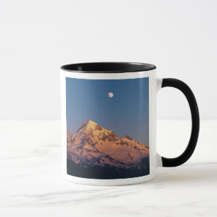 Caneca EUA, Oregon, Mt Hood. O pôr do sol cria alpenglow