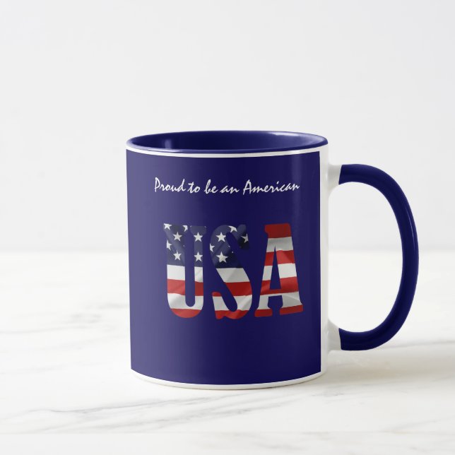 Caneca EUA Orgulhoso de ser um americano personalizável (Direita)