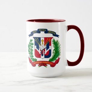 Caneca EUA República Dominicana Bandeiras Heart hispano-a