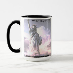 Caneca EUA Vale a Pena Salvar Senhora Liberdade Democraci
