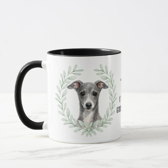 Caneca Eucalyptus Wreath Italian Greyhound Monogram (Esquerda)