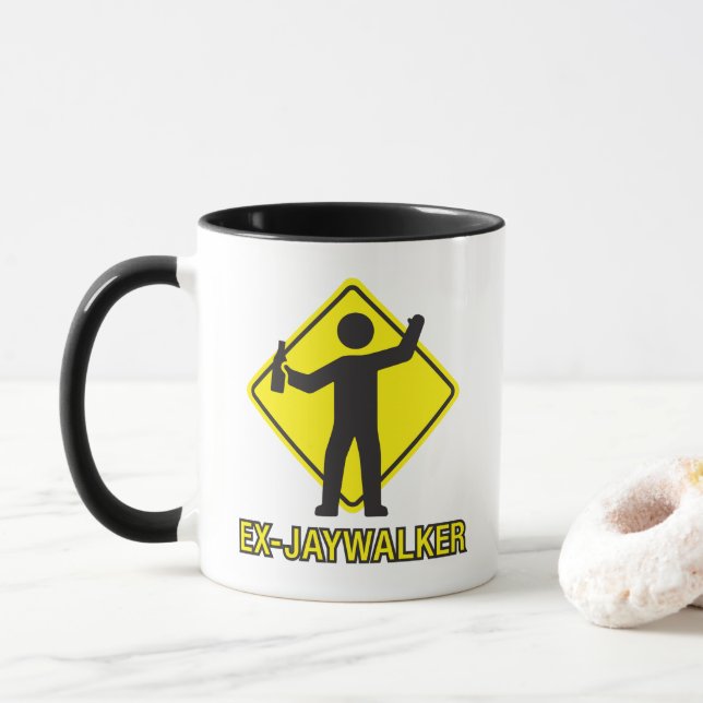 Caneca Ex-Jaywalker Funny Sobriety dizendo Mug (Com Donut)