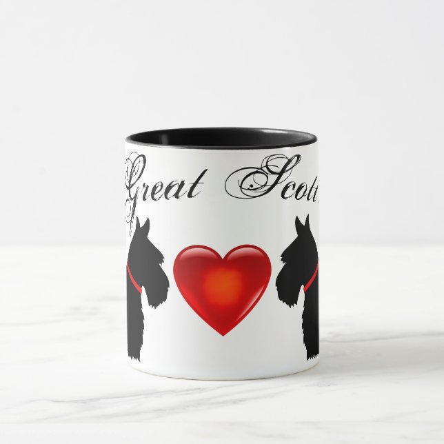 Caneca "Excelente Scott!" Scottish Terrier, colarinho ver (Centro)