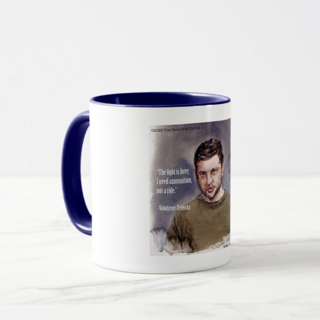 Caneca Exclusive Volodymir Zelensky & Quote Coffee Mug  (Frente Esquerda)