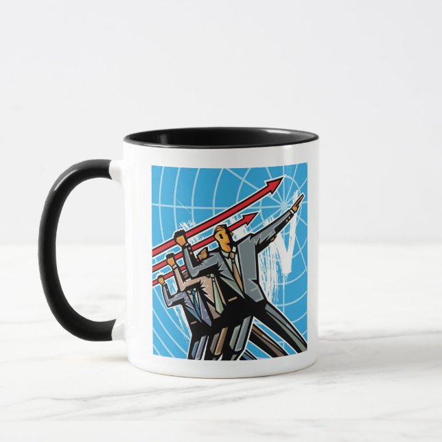 Caneca Executivos que jogam o sinal da seta (Esquerda)