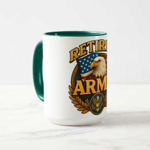 Caneca Exército Aposentado com bandeira e águia
