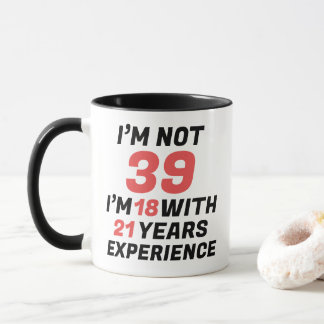 Caneca Experiência de Aniversário de 39 Anos Personalizad