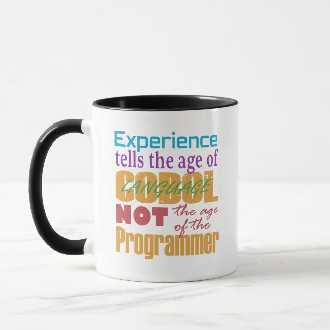 Caneca Experiência em Cobol: Idade do Código, Não do Prog (Esquerda)
